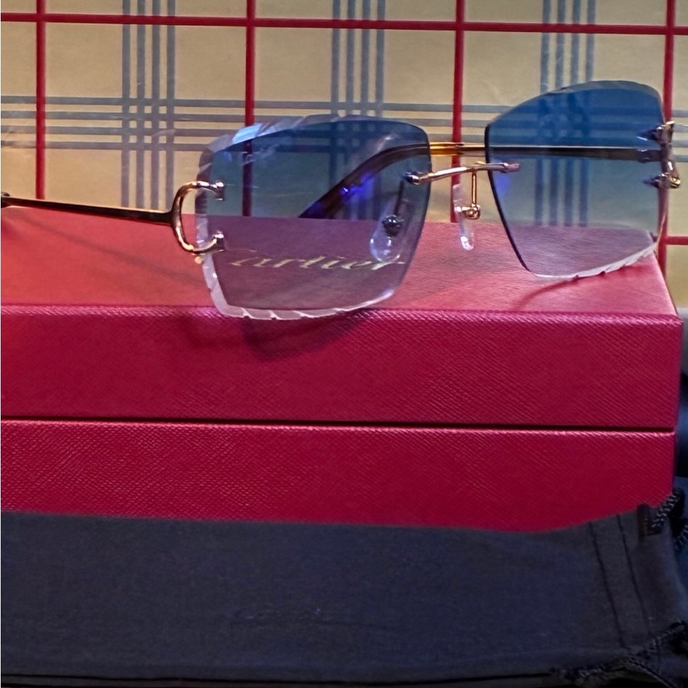 Cartier Unisex Big C Rimless Sunglasses